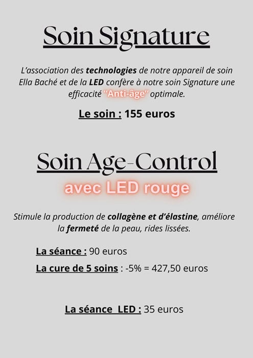 Offre soin signature et Age control chez Spa Coraline